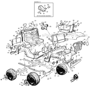 Page A Diagram and Parts List for 76247-9993  Power Wheels Ride-On Cars